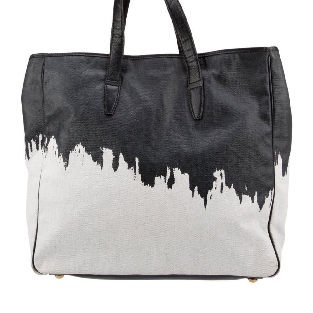 Yves Saint Laurent Black and White Artistic Tote